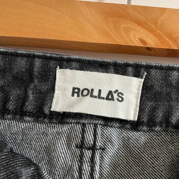 Rollas Original Cropped Straight Denim Jeans Black 26 - Picture 4 of 5